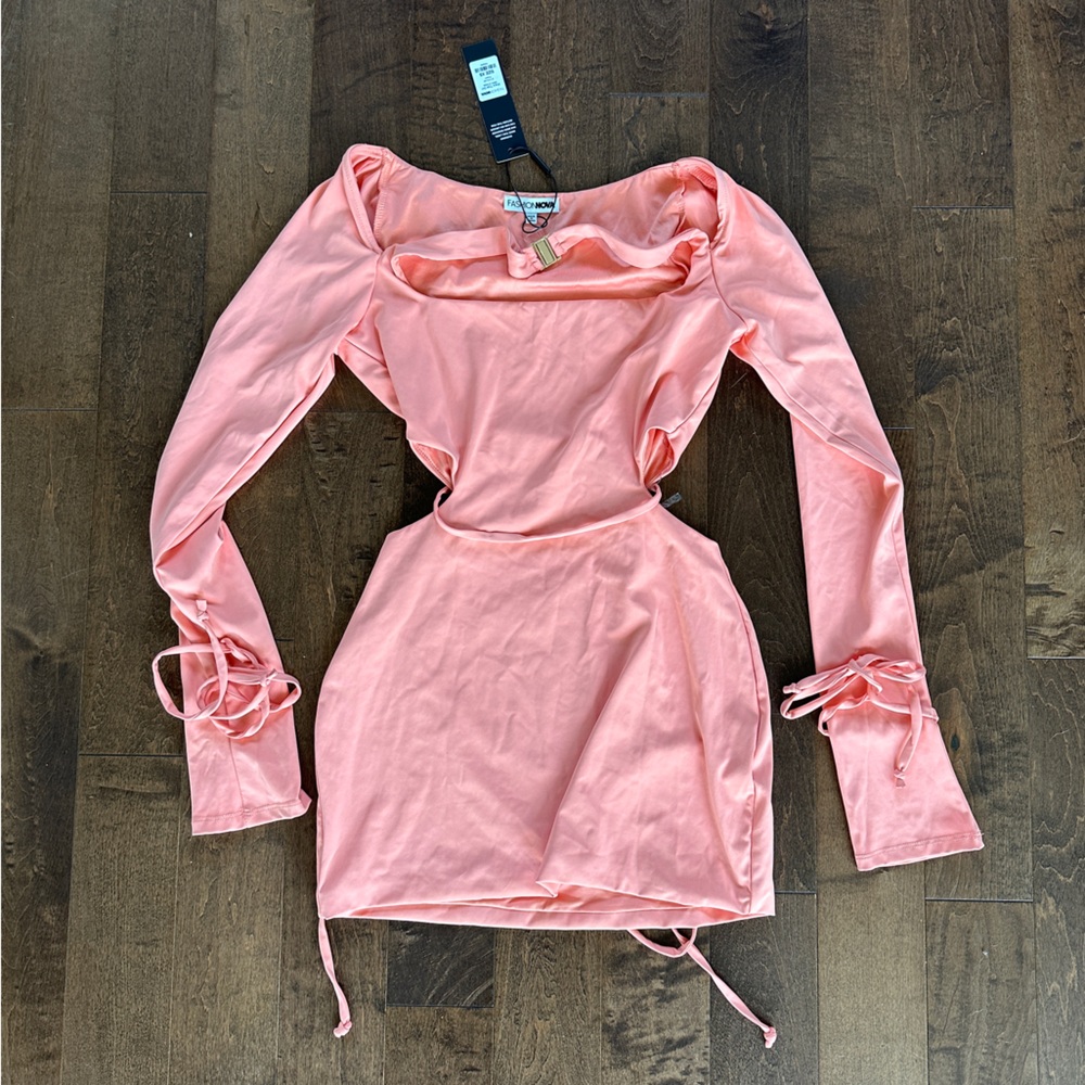 Pink Long Sleeve Dress - Picture 2 of 2
